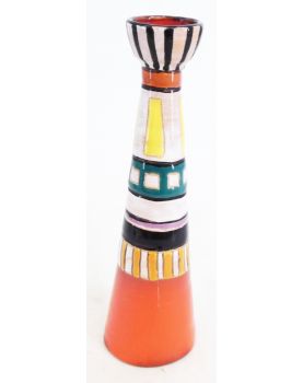 Pied de Lampe Émaillé Rouge