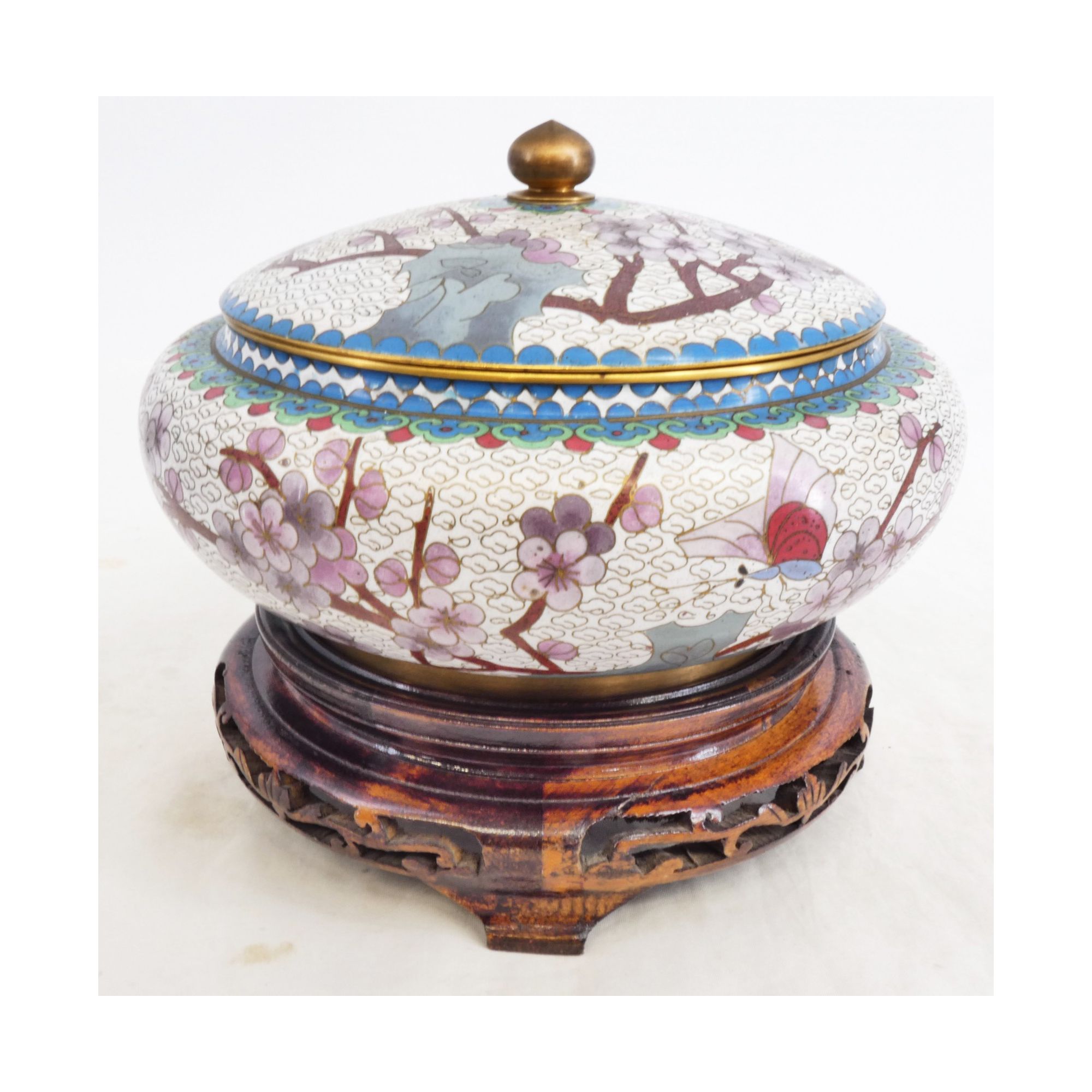 Bonbonnière Cloisonnée sur Socle in Wood Bonbonnière Cloisonnée sur Socle in Wood