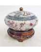 Bonbonnière Cloisonnée sur Socle en Bois