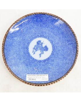 Plate in Dessert Bleue Décor Animalier