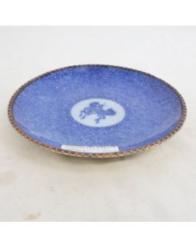 Plate in Dessert Bleue Décor Animalier