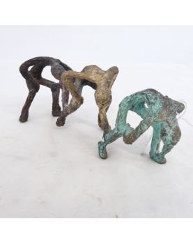Trio de Personnages en Bronze