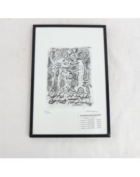 Small Lithograph Signed J. SCHOUMANN Cobra Movement