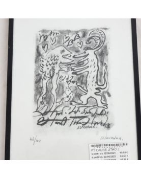 Small Lithograph Signed J. SCHOUMANN Cobra Movement