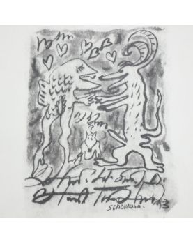 Petite Lithographie Signée J. SCHOUMANN Mouvement Cobra