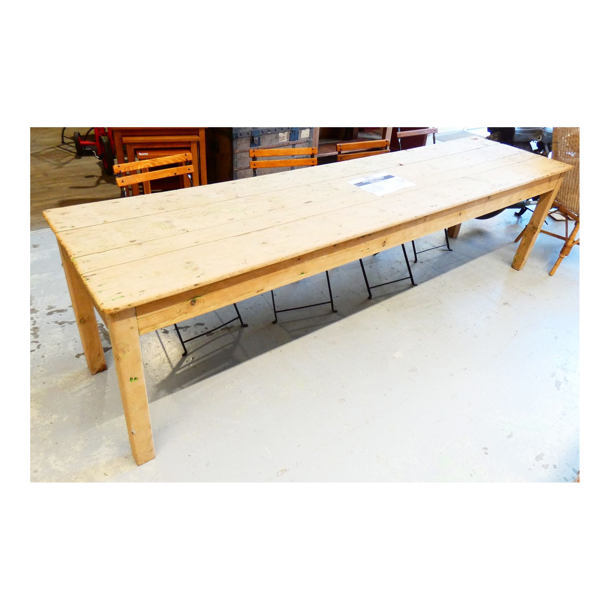 Ancienne Grande Table en Sapin 2 Tiroirs Ancienne Grande Table en Sapin 2 Tiroirs