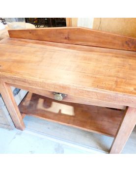 Console en Merisier Massif avec 1 Tiroir