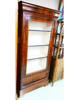 Vitrine Acajou avec 1 Porte et Clé