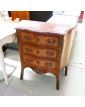 Petite Commode en Placage avec 3 Tiroirs Dessus Marbre