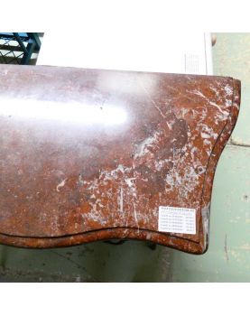 Petite Commode en Placage avec 3 Tiroirs Dessus Marbre