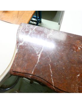 Petite Commode en Placage avec 3 Tiroirs Dessus Marbre