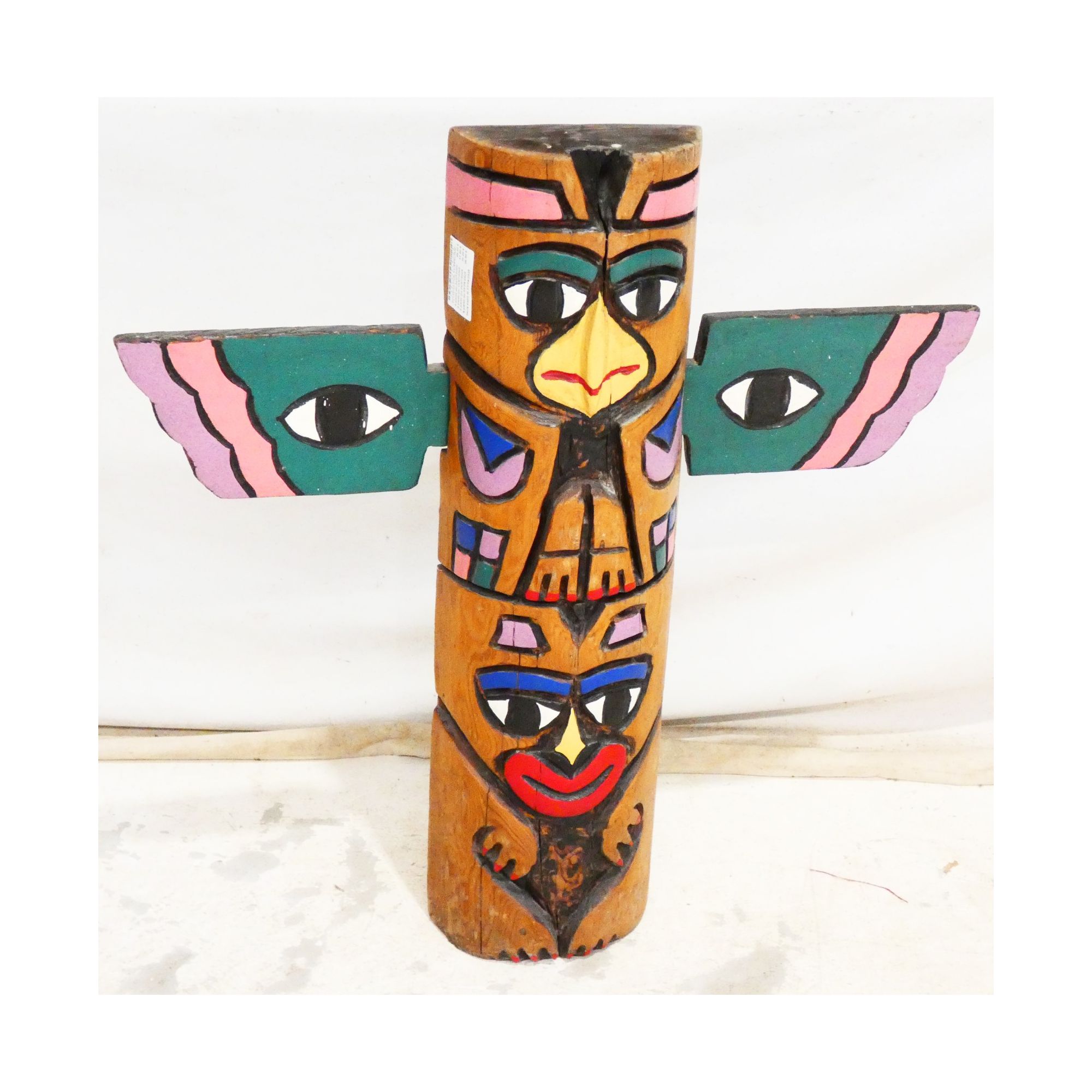 Totem en Bois Polychrome Totem en Bois Polychrome