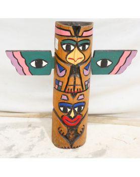Totem en Bois Polychrome
