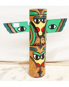 Totem en Bois Polychrome