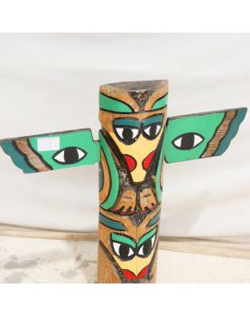 Totem en Bois Polychrome