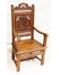Fauteuil en Bois Sculpté Décor Bretons