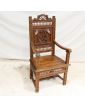 Fauteuil en Bois Sculpté Décor Bretons