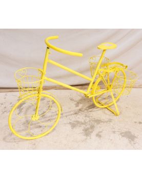Support à Fleurs Vélo Jaune