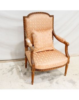 Fauteuil Tapissé Style Louis XVI Rose