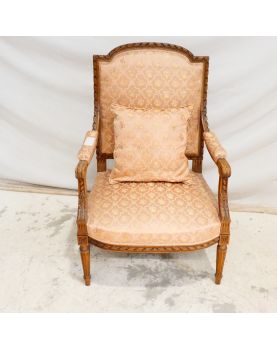 Fauteuil Tapissé Style Louis XVI Rose