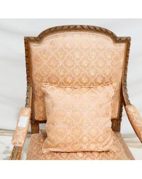 Fauteuil Tapissé Style Louis XVI Rose