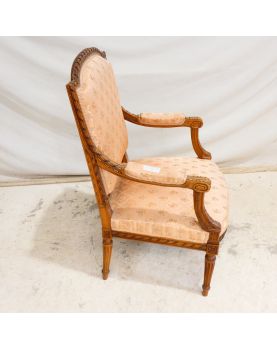 Fauteuil Tapissé Style Louis XVI Rose