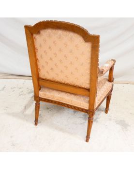Fauteuil Tapissé Style Louis XVI Rose