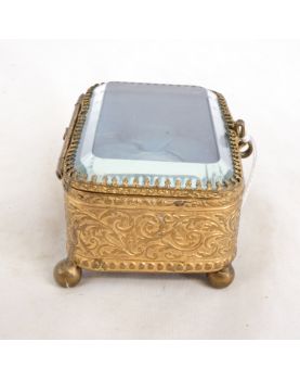 Petit Coffret à Bijoux en Métal Doré