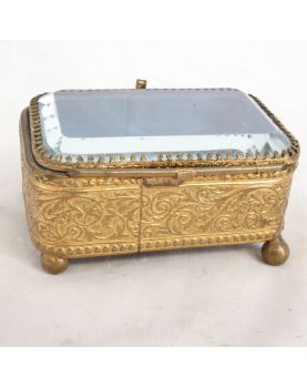 Small Gold Metal Jewelry Box