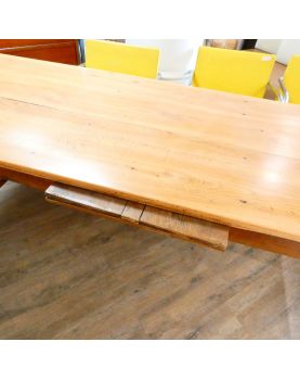 Ancienne Table de Ferme en Merisier 1 Tablette
