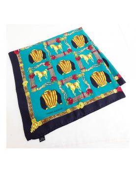 Foulard Soie par Pierre BALMAINS Motifs aux Cavaliers