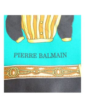 Foulard Soie par Pierre BALMAINS Motifs aux Cavaliers