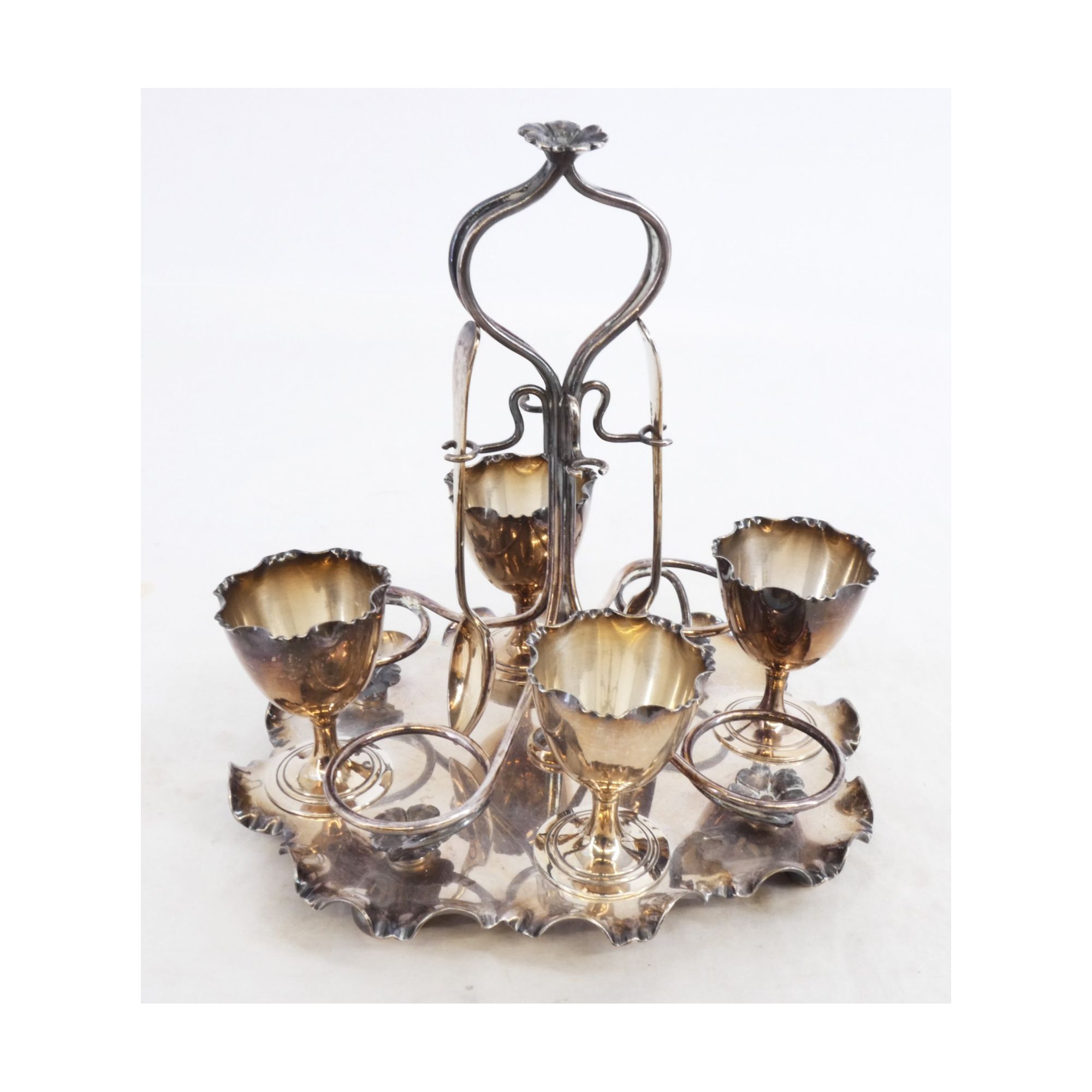 Silver Metal Egg Serving Set Silver Metal Egg Serving Set