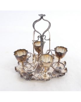 Silver Metal Egg Serving Set