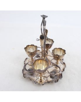 Silver Metal Egg Serving Set