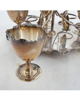 Silver Metal Egg Serving Set