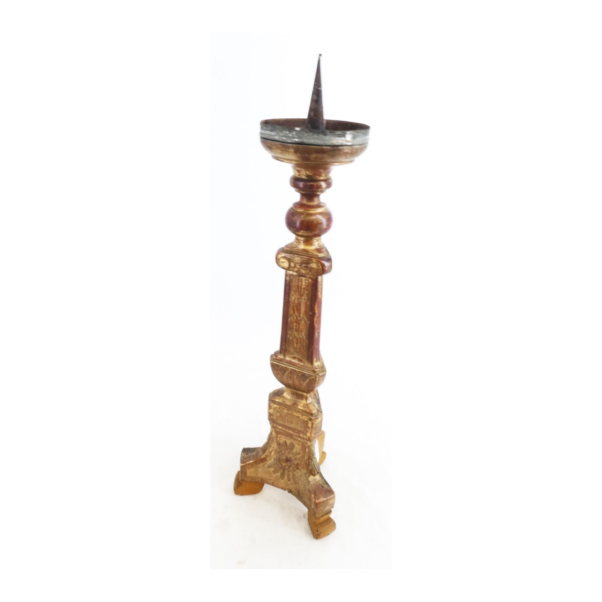 Golden Wooden Candle Holder Repainted on 2 Sides Golden Wooden Candle Holder Repainted on 2 Sides