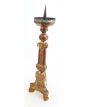 Golden Wooden Candle Holder Repainted on 2 Sides