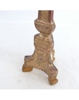Golden Wooden Candle Holder Repainted on 2 Sides