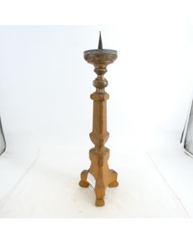 Golden Wooden Candle Holder Repainted on 2 Sides