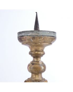 Golden Wooden Candle Holder Repainted on 2 Sides