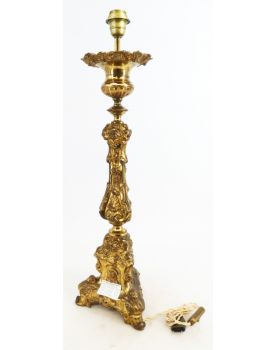Large Electrified Brass Candlestick