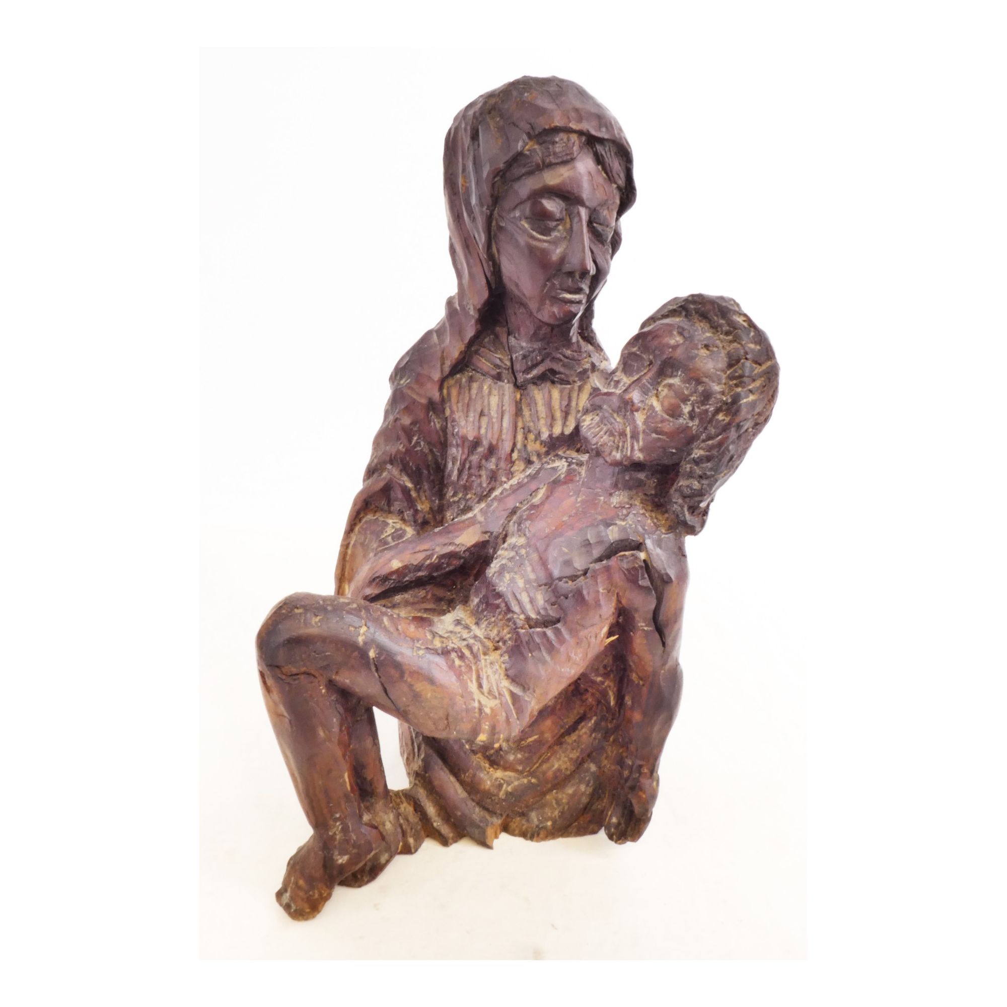 Statue Religieuse en Bois Sculpté Statue Religieuse en Bois Sculpté
