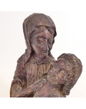 Statue Religieuse en Bois Sculpté