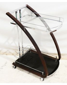 Desserte Bar Chromée à Roulettes