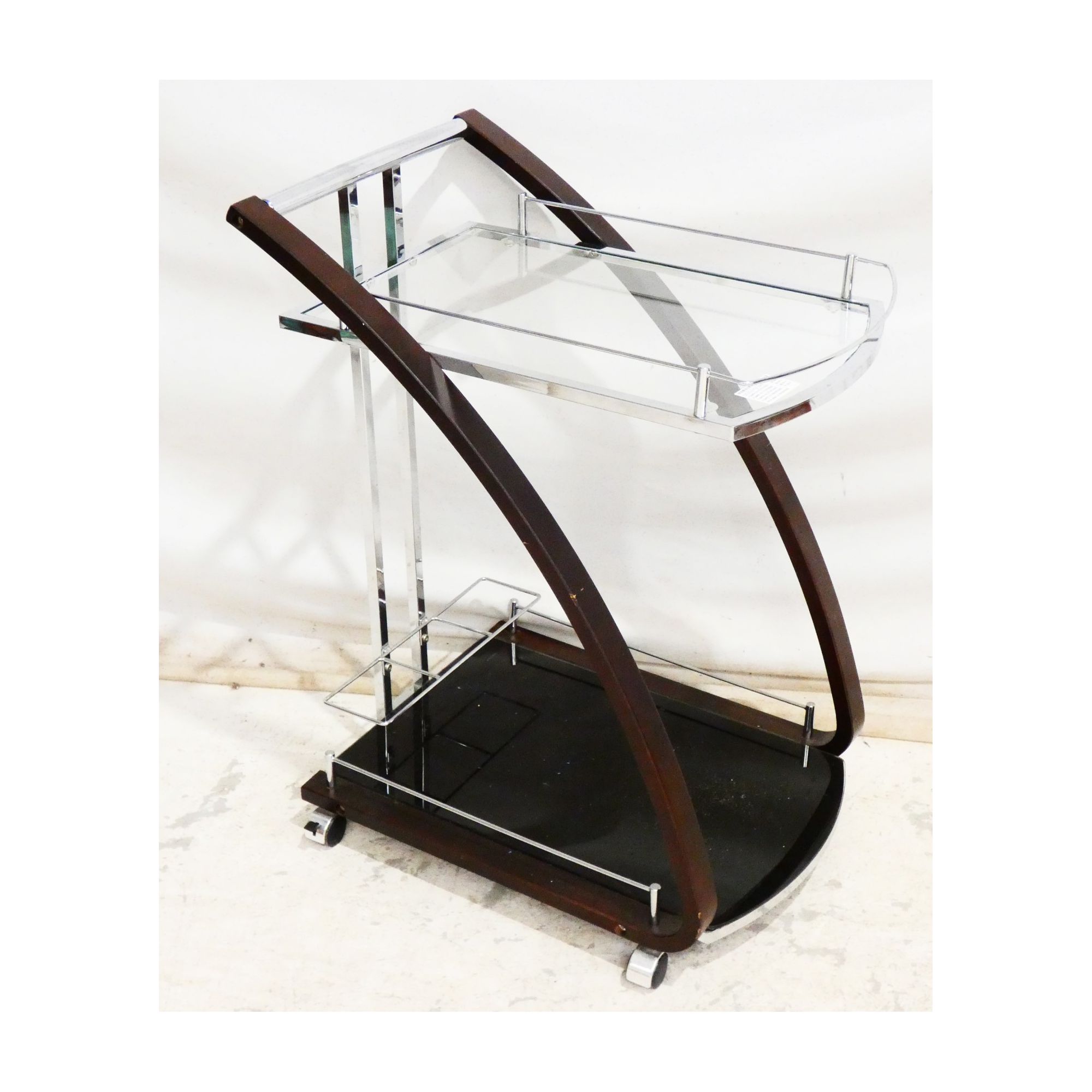 Chrome Bar Trolley on Wheels Chrome Bar Trolley on Wheels