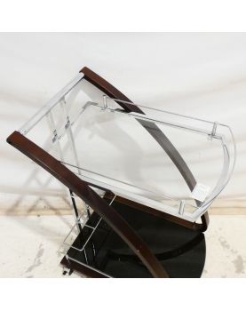 Chrome Bar Trolley on Wheels