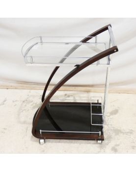 Chrome Bar Trolley on Wheels