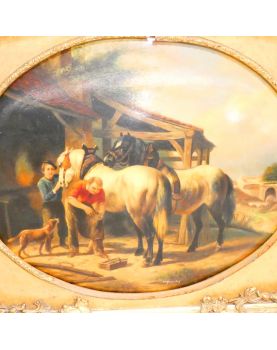 Farrier Painting in Golden Frame