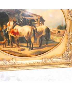 Farrier Painting in Golden Frame